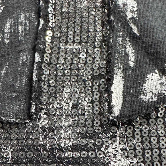 Black Sequin Peace Sign Long Sleeve Top - Picture 8 of 8